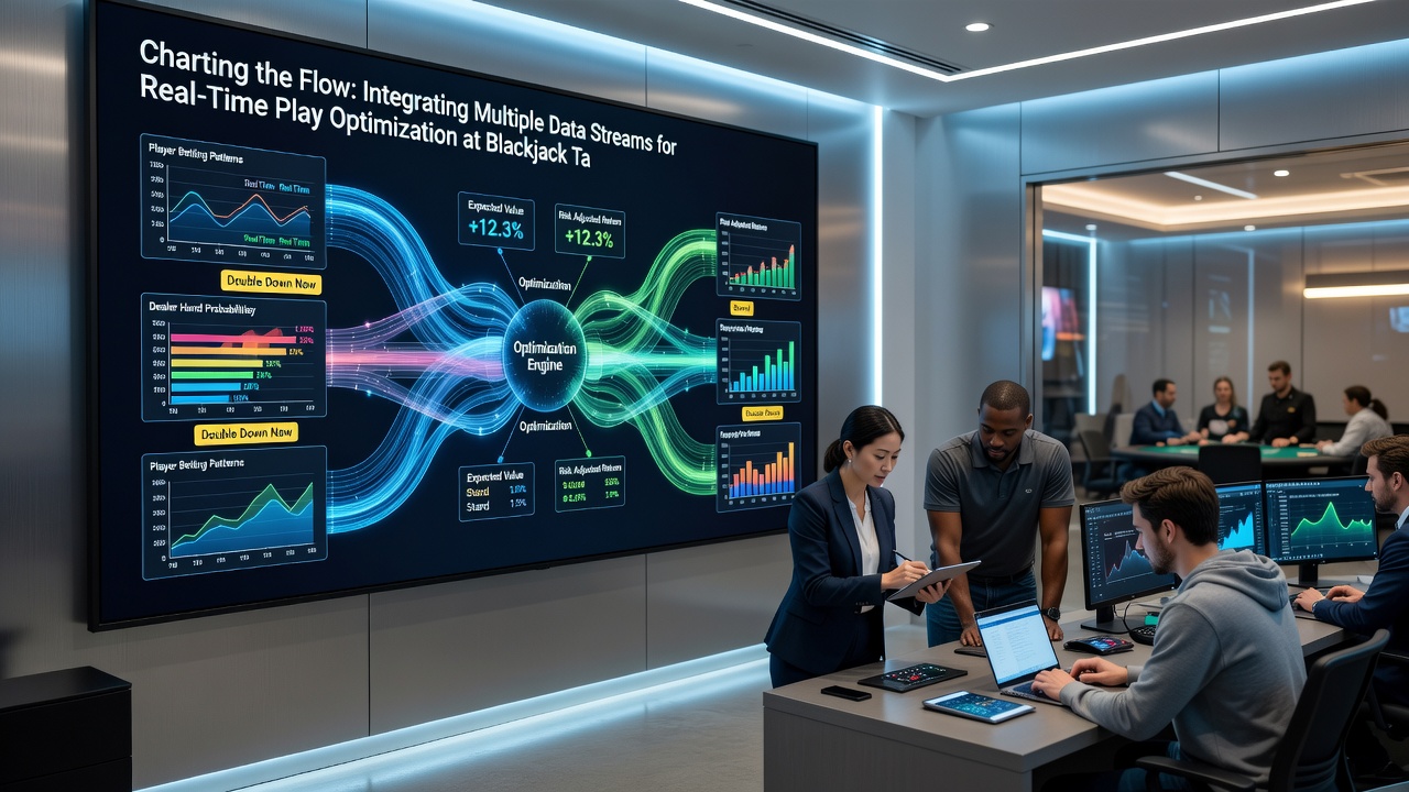 Visualisierung eines Echtzeit-Dashboards mit synchronisierten Datenströmen für Blackjack-Optimierung