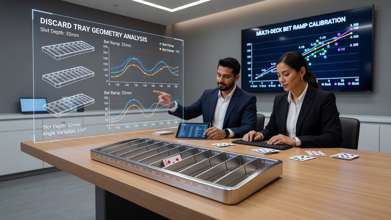Vergleich verschiedener Discard Tray Formen und ihre Auswirkung auf Kartenstapel in Multi-Deck Blackjack