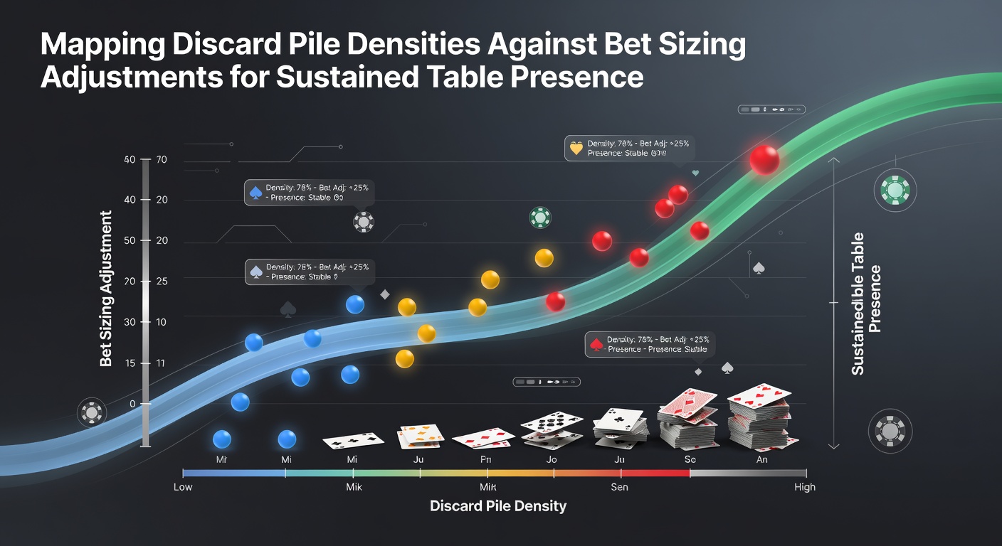 Visualisierung der Discard-Pile-Dichten und Wettanpassungen am Blackjack-Tisch