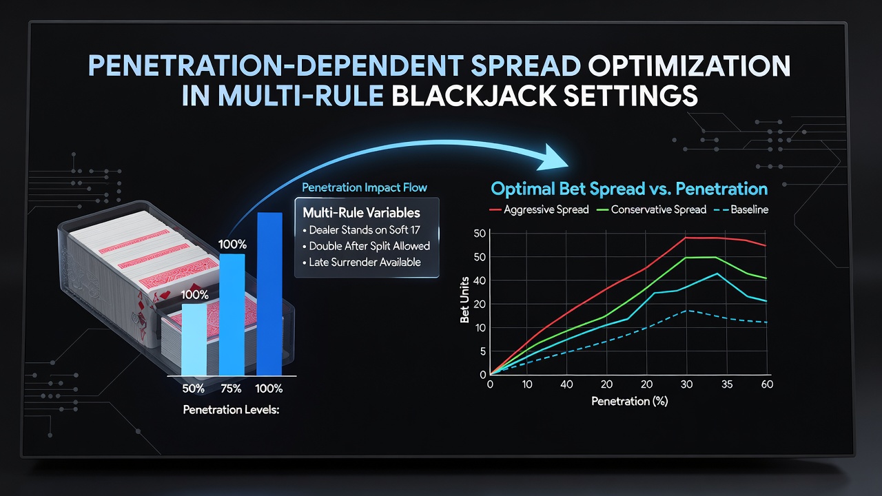 Darstellung der Penetrationsabhängigen Spread-Optimierung an Blackjack-Tischen mit unterschiedlichen Regelvarianten